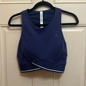Lululemon V-Waist Cropped Tennis Tank Top - Navy Blue - Size 10